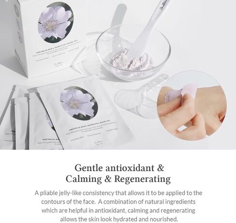Premium Rosa & Cica Modeling Mask - Measuring spoon and spatula included, 25g x 5 ea, Cooling effect, Hydration, Skin barrier enhancement. Soothe the redness. Vegan & Cruelty free Modeling Mask (Cica) in Saudi Arabia