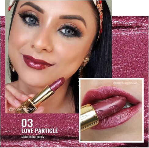 Oulac Metallic Pink Lipstick Set 3PCS High Impact Lipcolor with Moisturizing Formula, Vegan Beauty, Full-Coverage Lip Color 4.3g X 3PCS in Saudi Arabia