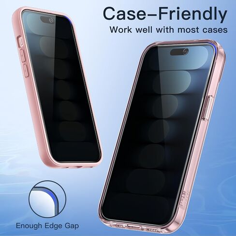 JETech Privacy Screen Protector for iPhone 15 Pro 6.1-Inch, Anti-Spy Tempered Glass Film with Easy Installation Tool, 2-Pack in Saudi Arabia
