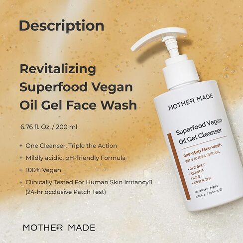 Superfood Hydrating & Anti-aging Gentle Gel Face Wash with Green Tea, Jojoba Oil, Hyaluronic Acid, Vitamin E, Set of 2 in Saudi Arabia