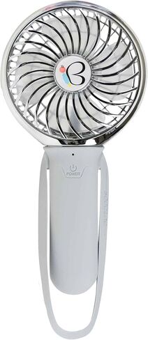 Buggygear 3 Speed USB Rechargeable Fan - Portable Clip Fan with Power Bank and LED Flashlight, Travel Must Haves for Camping, Dorms, and More, White/Rose Gold in Saudi Arabia