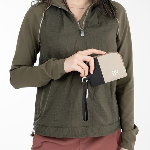 Sherpani Jolie, Lightweight Travel Pouch, Cosmetic Bag, Recycled Wristlet Bag, Toiletry Bag for Women (Con Leche, Small) in Kuwait