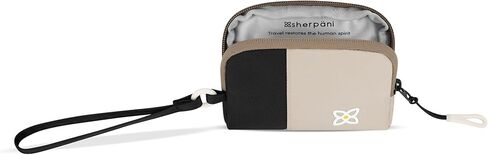 Sherpani Jolie, Lightweight Travel Pouch, Cosmetic Bag, Recycled Wristlet Bag, Toiletry Bag for Women (Con Leche, Small) in Kuwait