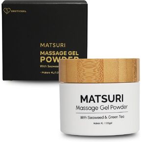 Nuru Massage Gel Therapy Powder 40g - Matsuri | Seaweed & Green Tea | Made in Japan | Paraben & Glycerine Free | Makes 1.05 gal