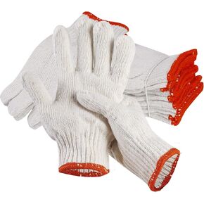 6pairs Cotton Polyester String Knit Shell Safety Protection Large Work Gloves, Safety Grip Protection Work Gloves Men Women BBQ Thick Cotton.