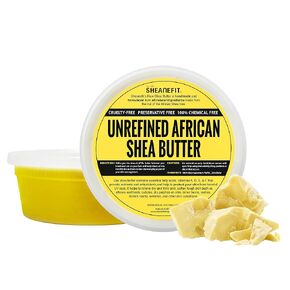 Raw Unrefined African Shea Butter in Containers Great Moisturizer, Hair Mask, Soften Tough Skin (Yellow - 16 Oz)