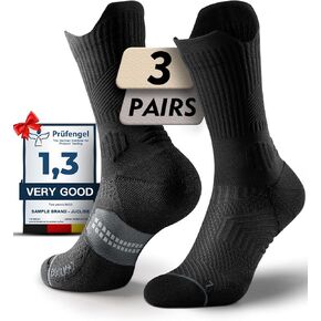 Bamboo Viscose Compression Running Crew Socks, Moisture Wicking Anti-Blister Hiking Athletic Cycling Gym Socks