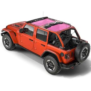 Savadicar Mesh Shade Top, Roof Sunshade Cover for 2018-2023 Jeep Wrangler JL JLU 4XE 4 Door, UV Protection & Heat Reduction for Enhanced Comfort on The Road, Durable Polyester, American Flag, Black