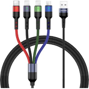 2Pack Multi Charging Cable YOUSAMS Multiple Charger Cord Nylon Braided 10ft/3m 4 in 1 USB Charge Cord with Phone/Type C/Micro USB Connector for Phone/Galaxy S9/S8/S7 and More in Kuwait