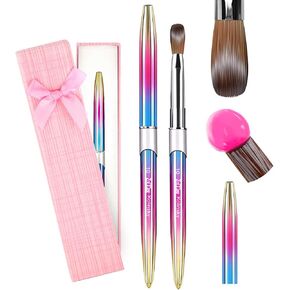 Acrylic Nail Brush - ZoCCee 100% Kolinsky Nail Brushes for Acrylic Application - Acrylic Powder Brush for Nail Art - Nail Brush Acrylic for Professional Manicure DIY Home Salon (#8, Gradient) in Saudi Arabia