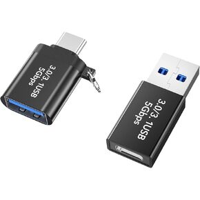 Ablian Magnetic USB C Adapter 2 Pack,Straight and 90 Degree Right Angle USB C 24 pin Magnetic Adapter, with 100W Charging 8K60Hz Video 40Gbps, for Mobile Phone, Tablet, Laptop, and More USB C Devices