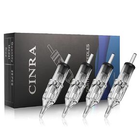 Tattoo Cartridge Needles, CINRA 20Pcs Tattoo Needles 1005RL Disposable Tattoo Needle Cartridges #10 Bugpin Round Liner Cartridge Tattoo Machine Needles for Tattoo Beginners and Tattoo Artists