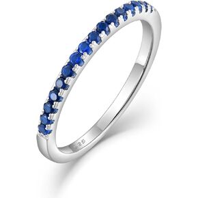 JO WISDOM Stackable Ring Eternity Bands for Women 925 Sterling Silver 1.5mm Thin Band Cubic Zirconia Half Eternity Stacking Rings Mothers Birthday Christmas Day Gifts in Kuwait