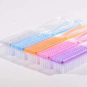 5Pcs Handle Grip Nail Brush for Cleaning Fingernails Nail Scrubber Manicure Brush Nail Tech Nail Cleaning Brushes for Toes and Nails (5 Transparent Colors)