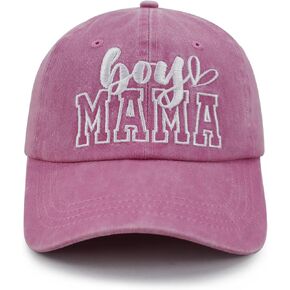 Boy Mama Hats for Women, Adjustable Embroidered Vintage Distressed Mom Baseball Cap