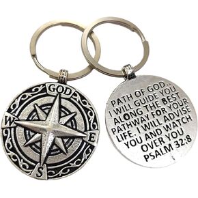 GUAAFA Religious Keychains - Engraved Bible Quotes Keyring Inspirational Gifts for Men Women Boys Girls Christian Catholic