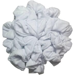 Cotton Scrunchie Set, Set of 10 Soft Cotton Scrunchies (All Black)