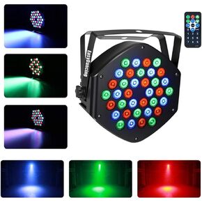 Par Lighting for Stage, 36x1W LED RGB 7 Channel with Remote for DJ KTV Disco Party (8 PCS)