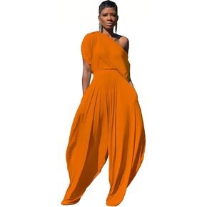 heyheyshine Hip Hop Women 2pcs Set Off Shoulder T-Shirt Tops and Loose Haren Pants Suit Sweatsuit Tracksuit Two Piece Set