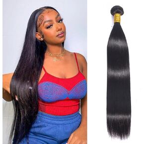 Deep Wave Human Hair Bundles Brazilian Virgin Hair Deep Wave 3 Bundles (14" 16" 18") 100% Unprocessed Natural Black Color Double Weft for Black Women