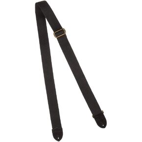 Fender Cotton/Leather Guitar Strap, 2in, Black
