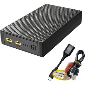 Nitecore NB20000 Power Bank, 20000mAh 45W Fast Charging QC PD Compatible with iPhone, Samsung Galaxy and Tablets with Lumentac USB Charging Cable