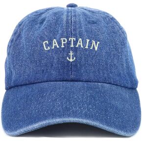 Trendy Apparel Shop Youth Captain Anchor Adjustable Soft Crown Baseball Cap