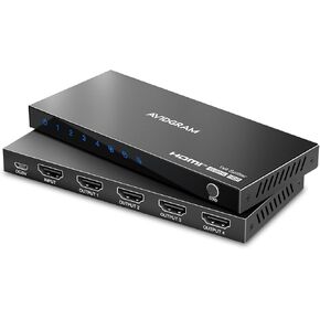 موزع HDMI 1 في 2 من الخارج 4K 60Hz 4:4, AVIDGRAM HDMI 2 منفذي مع نسخة، ومنقل أو وضع تلقائي لدعم شاشة العرض المزدوج المتطابقة، 1080p 120Hz HDCP 2.2 HDR10 18GBps 3D لـ XBox، PS5 in Kuwait