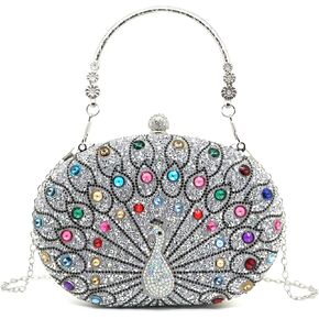 Rhinestone Evening Bags Clutch Purses for Women,Crystal Diamond Crossbody Shoulder Handbags for Wedding, Party