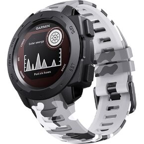 NotoCity for Garmin Instinct Band, Soft Silicone Replacement Watch Strap Compatible with Garmin Instinct 2/ Solar/Tactical(slate)