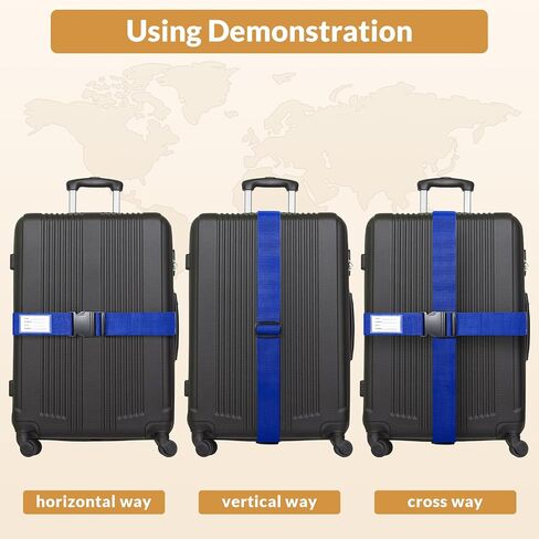 Luggage Straps for Suitcases TSA Approved, 4 Pack Adjustable Suitcase Straps for Luggage with Name Card Luggage Belt Strap Travel Belt for Luggage - Green in Saudi Arabia