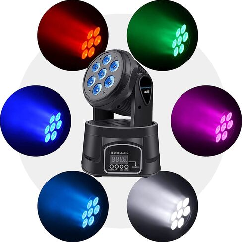 BETOPPER Moving Head RGBW, DJ Lights, Sound Activated/DMX Lighting, Moving Head Lights for Stage, Party, Live, DJ, Bar, Disco Lighting (7x8W 4 Packs) in Saudi Arabia