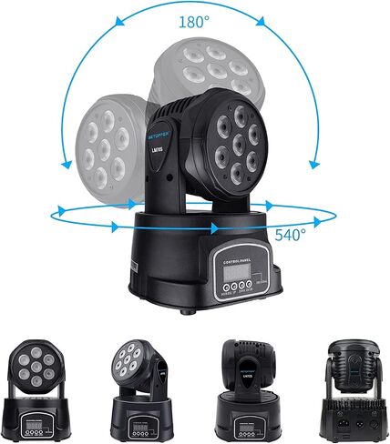 BETOPPER Moving Head RGBW, DJ Lights, Sound Activated/DMX Lighting, Moving Head Lights for Stage, Party, Live, DJ, Bar, Disco Lighting (7x8W 4 Packs) in Saudi Arabia