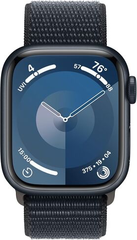 Apple Watch Series 9 [GPS 45mm] Smartwatch with Midnight Aluminum Case with Midnight Sport Band M/L, Water Resistant with AppleCare+ (2 Years) in Saudi Arabia