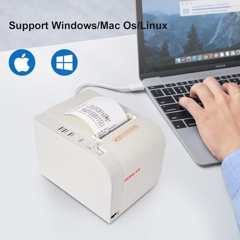 Rongta Thermal Receipt Printer, 80mm Receipt Printers, Thermal Pos Printer with Auto Cutter Support Cash Drawer,USB Serial Ethernet Support ESC/POS, Compatible with Windows/Mac/Linux in Kuwait