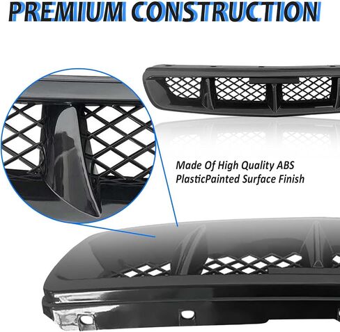 Front Bumper Grille Fit 1999-2000 for Civic Coupe/Sedan JDM Type R ABS Black Mesh Front Upper Grill Guard Replacement Part in Saudi Arabia