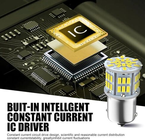 Pack-2 Car 1156 LED Turn Signal Light Bulb, Single Contact 6800K Super Bright Bulb Replacement, 1141 1003 7506 BA15S Plug and Play Light Bulb, Universal Lighting Accessory for Cars (White) in Kuwait