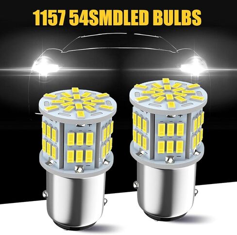 Pack-2 Car 1156 LED Turn Signal Light Bulb, Single Contact 6800K Super Bright Bulb Replacement, 1141 1003 7506 BA15S Plug and Play Light Bulb, Universal Lighting Accessory for Cars (White) in Kuwait