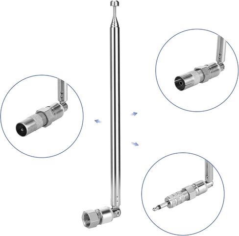 ENUODA 3.5mm FM Radio Antenna 4 Sections Telescoping Antenna 8.2cm/24.5cm,for Mobile Cell Phone,Teenage Engineering OP-1 and Other Electronics Products 3.5mm Port FM Radio Receiver in Kuwait
