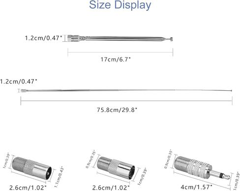 ENUODA 3.5mm FM Radio Antenna 4 Sections Telescoping Antenna 8.2cm/24.5cm,for Mobile Cell Phone,Teenage Engineering OP-1 and Other Electronics Products 3.5mm Port FM Radio Receiver in Kuwait