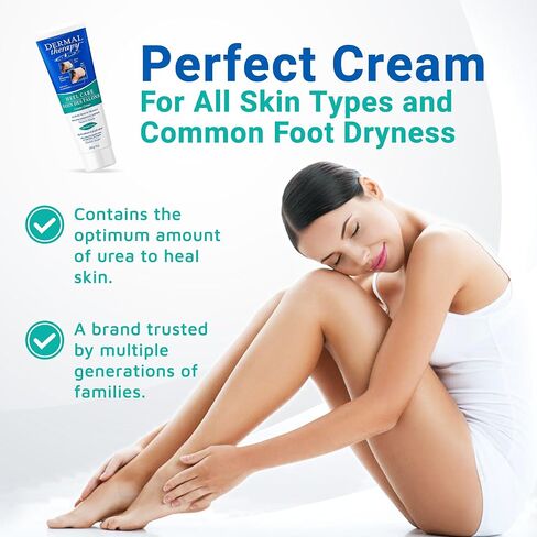Dermal Therapy - Heel Care Cream, Foot Cream for Dry Cracked Heels, Intense Foot Moisturizer with Urea and AHA, Foot Lotion and Feet Exfoliator with Non-Greasy Formula, 3 o.z. in Saudi Arabia