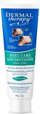 Dermal Therapy - Heel Care Cream, Foot Cream for Dry Cracked Heels, Intense Foot Moisturizer with Urea and AHA, Foot Lotion and Feet Exfoliator with Non-Greasy Formula, 3 o.z. in Saudi Arabia
