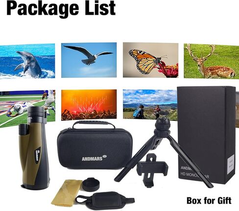 Andmars Zoom 10-30x60 منظار أحادي عالي الطاقة عالي الدقة للبالغين. تلسكوب مقاوم للماء مع حافظة جلدية وجسم معدني ومحول هاتف وحامل ثلاثي القوائم. FMC المغلفة ومنشور BAK4. لصيد الطيور والمشي لمسافات طويلة. (أخضر) in Kuwait