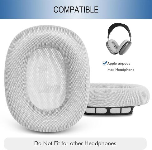 Gvoears Upgraded Ear Cushions Replacement Earpads for Apple AirPods Max Headphones, Mesh Fabric Ear Pads Cover with Memory Foam and Magnet for AirPods Max (Gray) in Kuwait