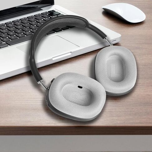 Gvoears Upgraded Ear Cushions Replacement Earpads for Apple AirPods Max Headphones, Mesh Fabric Ear Pads Cover with Memory Foam and Magnet for AirPods Max (Gray) in Kuwait