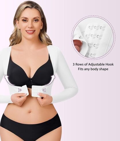 YERKOAD Arm Shapers for Women Flabby Arms Post Surgery Compression Sleeves Arm Faja Front Closure Shapewear Tops in Kuwait