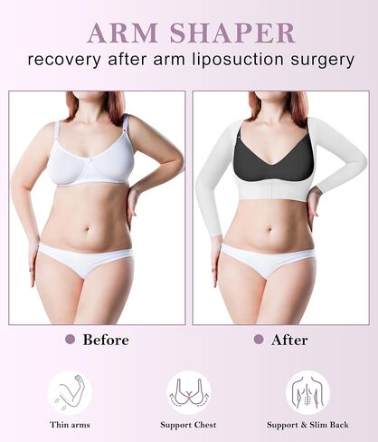 YERKOAD Arm Shapers for Women Flabby Arms Post Surgery Compression Sleeves Arm Faja Front Closure Shapewear Tops in Kuwait