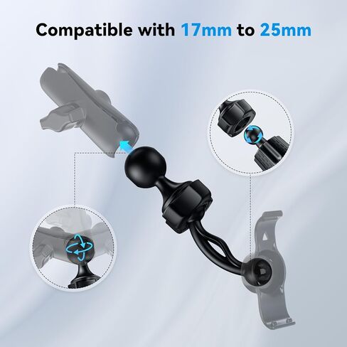 iGoevo 25mm/1 inch Ball Adapter Fits for RAM Mounts B Size Double Socket Arm, for 17mm Swivel Ball, Compatible with 1" Mount Base Dual, Fit for RAM Mounting Brackets Pattern in Kuwait