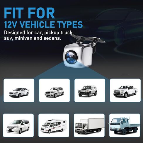 كاميرا احتياطية 12 فولت لسيارة بيك اب وشاحنة اس يو في، كاميرا رؤية خلفية بزاوية مثالية 149 درجة، مقاومة للماء IP69K، هيكل معدني بالكامل in Kuwait
