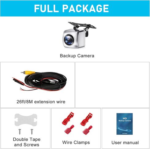 كاميرا احتياطية 12 فولت لسيارة بيك اب وشاحنة اس يو في، كاميرا رؤية خلفية بزاوية مثالية 149 درجة، مقاومة للماء IP69K، هيكل معدني بالكامل in Kuwait